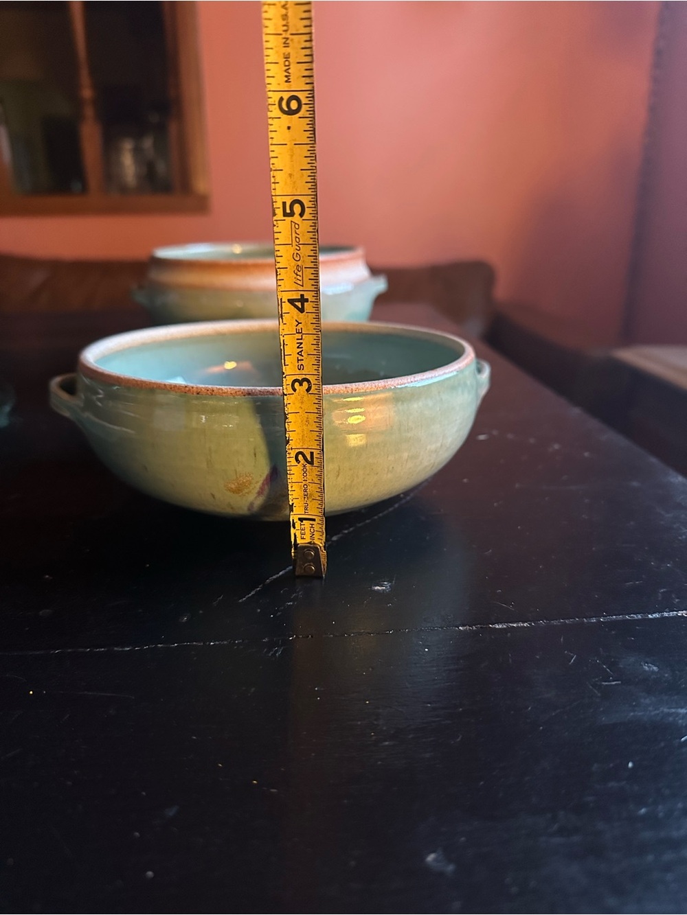 Hand Crafted Teal and Blue Glazed Ceramic Bowls - Picture 7 of 10
